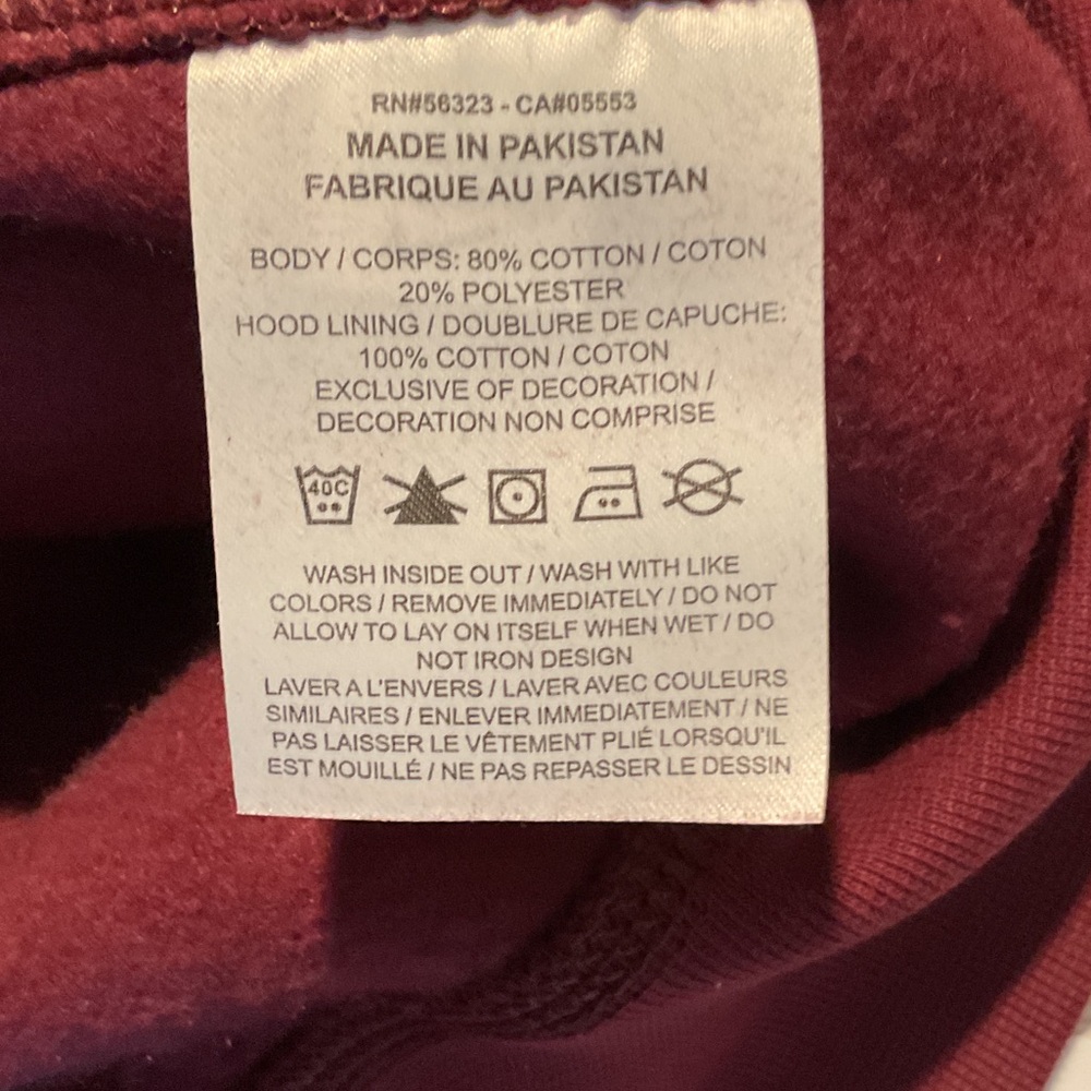 Nike Burgundy Hoodie with White Swoosh. Men’s size Medium. Preowned like new - Picture 5 of 6